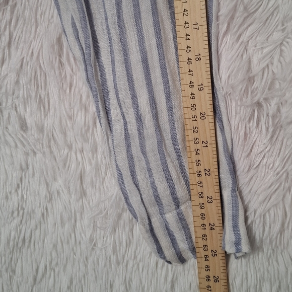 JONES CO NY Shirt XL 100% Linen Button Up Striped Lagenlook Coastal Grandma - Picture 8 of 10